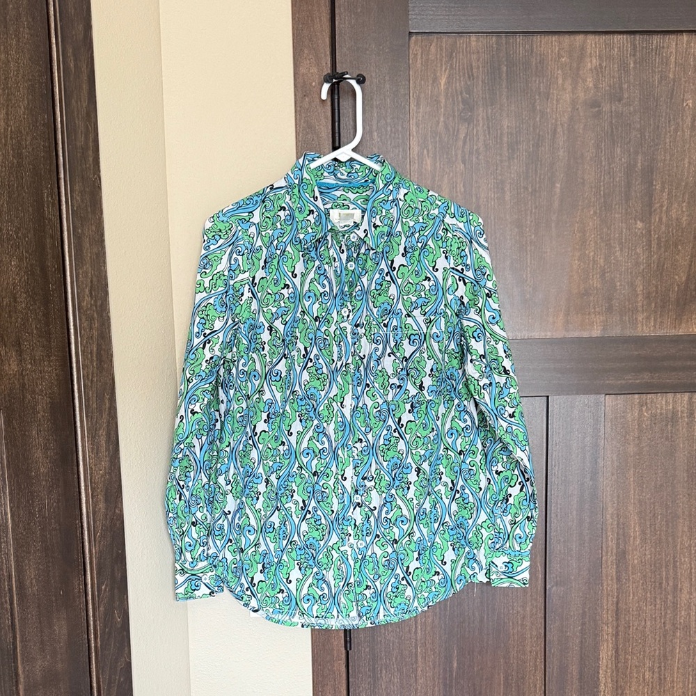 Anthropologie Maeve Paisley Print Button Down Long Sleeve Blouse Size Small NWOT